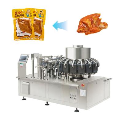 China Food Automatic Meat Thermoforming Vacuum Packing Machine Efficient Filling And Sealing Packaging Machine for sale