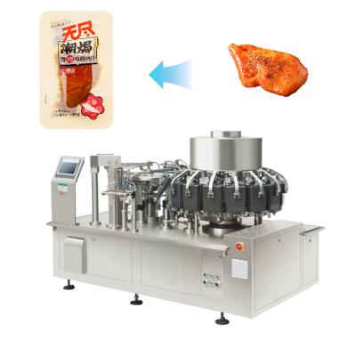 China Food Automatic High Speed Rotary Premade Bag Vacuum Packing Machine Custom Filling And Sealing Machines for sale