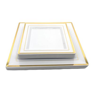 China Disposable Disposable Materials Plastic Food Dishes Square Plastic Dishes For Weddings And Parties for sale