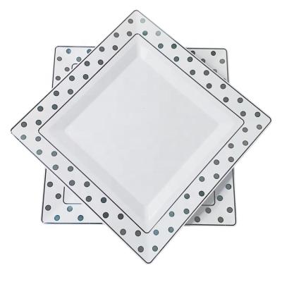 China Disposable Disposable Square Plastic Plates Plastic Tableware for sale