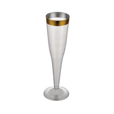 China Wedding/Party Supply Clear Plastic/Wholesale Plastic Goblet 6oz Champagne Flutes Disposable Wine Glasses Restaurant Champagne Wine Glasses for sale