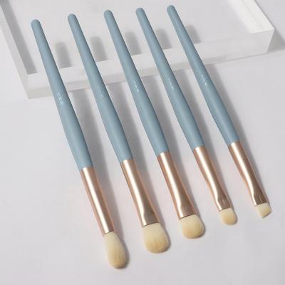 China Professional Private Label Cruelty Makeup Set Brush 2022 Eye Smudge Brush 5pcs Custom Made High Quality Wooden Hot Free Blue Eyeliner Brush for sale