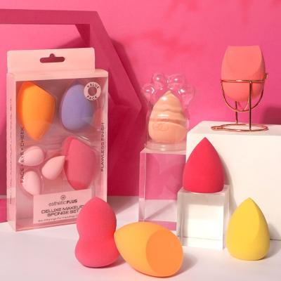 China Hydrophilic PU Polyurethane Latex Free Vegan Latex Super Soft Cosmetic Shape Color Color Customized 5 Pcs Eco Latex Free Big Pink Boxes Custom Made Set new blender makeup sponge for sale