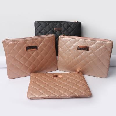 China 2022 High Quality Large Capacity Soft Women Waterproof Luxury Wholesale Custom Travel PU Cosmetic Bag Leather Makeup Bag for sale