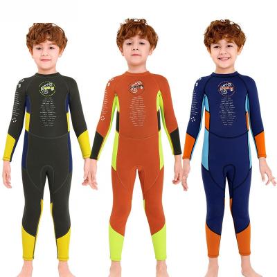 China 2111 2.5MM Antibacterial Wetsuit Children's Big Swimsuit Men's Boy's One-Piece Keep Dry Suit Sunscreen Hot Surfing Suit for sale