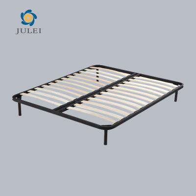 China None Assemble Strong Tube Slat Queen Size Bed Frame Queen Style Double Bed Base for sale