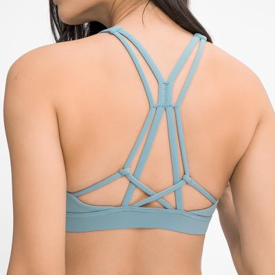 China 2021 Summer Gathering Yoga Bra Workout Antibacterial High Impact Crop Tops Fitness Sports Bra For Women for sale