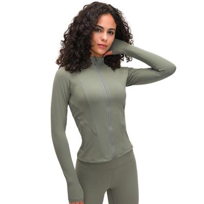 China 2020 New Antibacterial Women Brushed Fabric Fitness Long Sleeve Sports Blouse Yoga Jackets Gym Tops for sale