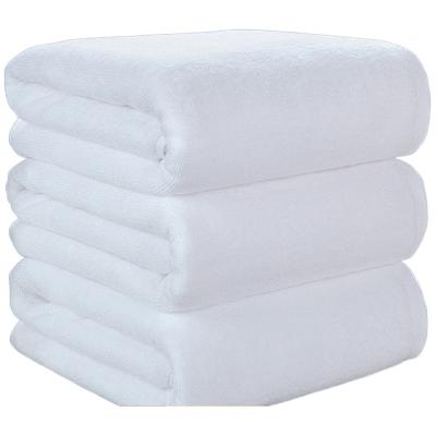 China Hotel Exclusive Cotton Bath Viable Wholesale Luxury White Towels Large Quality Pure Customizable Logo for sale