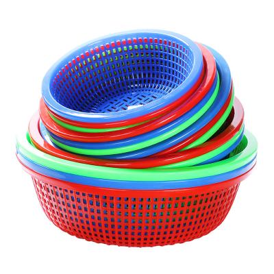 China Sustainable Large Simple Plastic Fruit And Vegetable Circular Baskets Plastic Baskets Washing And Drainage Baskets for sale