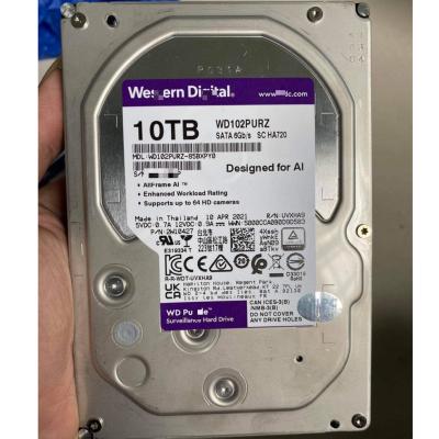 China Human Motion Tracking Purple Western Digital WD102PURZ 10TB 3.5-Inch 6Gbps 7.2K RPM SATA Hard Drive WD101PURZ WD100PURX 10TB Hard Disk for sale