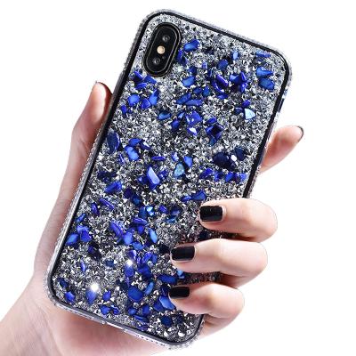 China Anti-fall Yuhua Diamond Phone Case Embossing Stone For Samsung S21 iPhone 12 Huawei for sale