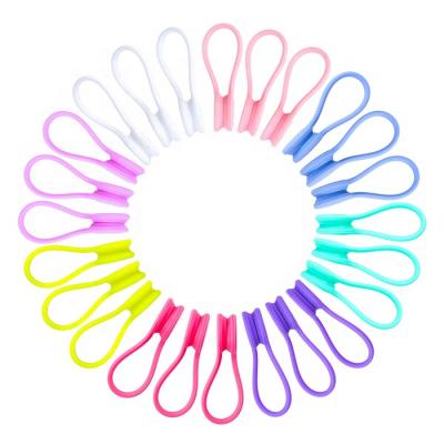 China Portable Magnetic Organizer Soft Silicone USB Wire Winder Earphone Clips Portable Popular Ins Popular Hot Sales Cable Collars for sale