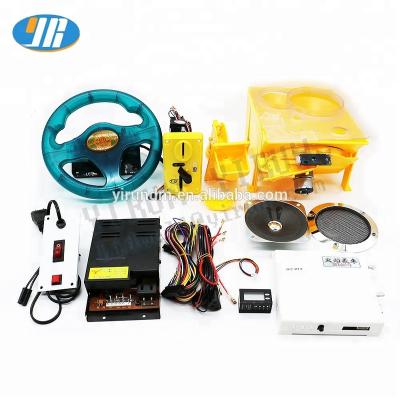 China Metal+Plastic Racing Car Arcade Game Kit FIRE CAR Game Board With Steering Wheel Power Supply Coin Counter For Kids Machine for sale