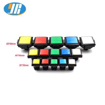 China High Quality Gaming 35mm/44mm/69mm Square Illuminated Button Arcade Push Button For Coin Operated Games for sale