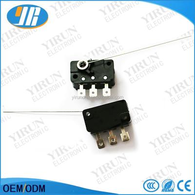 China customize factory price microswitch for coin acceptor 3 terminals microswitch with auxiliary trigger yoke for sale