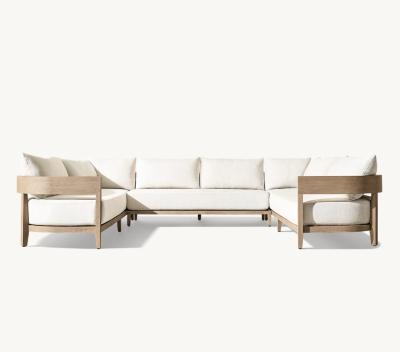 China Eco-friendly\UV Resistant\Water Proof\Weather Resistant Outdoor Garden Patio LUXORA Sets Hotel Resort Teak U-sofa Sectionals Modern Luxury Outdoor Furniture Modular Sofa for sale