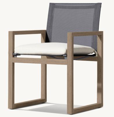 China Weather Furniture LUXORA Sets Outdoor Patio Garden Hotel Resort Modern Luxury Teak&mesh Dining Armchair Outdoor Furniture for sale