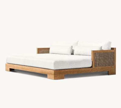 China Eco-friendly\UV Resistant\Water Proof\Weather Resistant Outdoor Garden Patio LUXORA Sets Modern Luxury Outdoor Hotel Teak Daybed Furniture Courtyard Lounge Daybed for sale