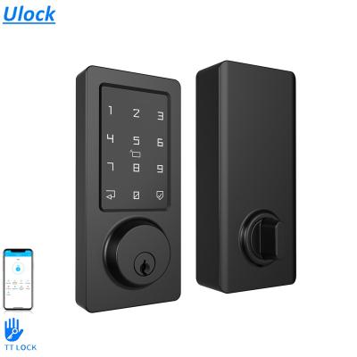 China Residential Ulock Touch Screen Keypad Front Entry Lock TT Lock App Smart Deadbolt Lock for sale