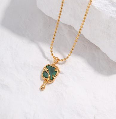 China CLASSIC Alice int fashion 925 Sterling Silver Link Chain Irregular design Chains Malachite sterling silver necklace for sale