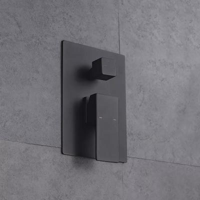 China Modern Luxury Foldable Bathroom Sliding Bar Rainless Shower Set Square Faucet Matte Black for sale