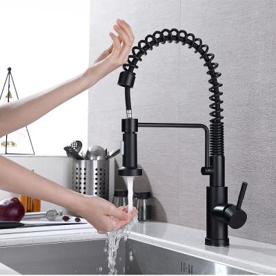 China Sense Faucets Hot Sale Professional Durable Pull Down Sink Spring Brushed Nickel Kitchen Faucets for sale