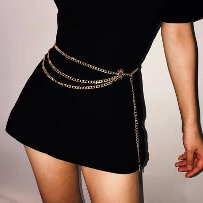 China Retro Sexy Punk Female Body Chain Custom Waist Chain Decorative Body Chain for sale