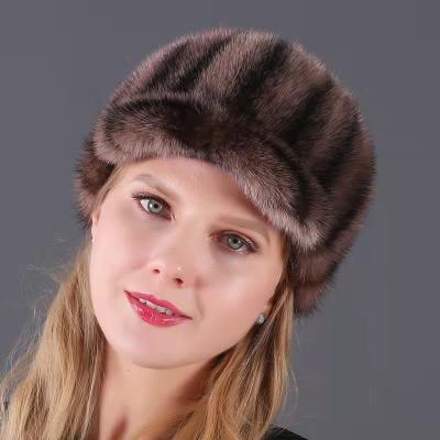 China breathable & Real Mink Fur Hats Miss Winter New Style Waterproof Soft Bomber Hats And Earflap Simple Fur Earflap Comfortable High Quality Fur Hat for sale