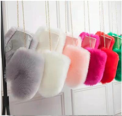 China Winter Korean Fashion Daily Life Fox Straw Gloves Women's Faux Halter Neck Warm Fur Plus Velvet Thick Plush Hairy Mittens Stretch Gloves for sale