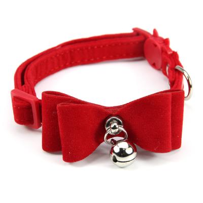 China Wholesale Personalized New Cat Supplies Neck Stain Cat Dog Collar With Small Bell Pet Collar for sale