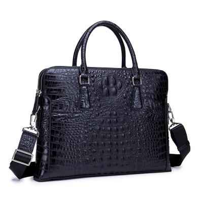 China 2021 Fashion European Crocodile Shoulder Bag Vintage Briefcase Genuine Leather Satchel Bag For Men Messenger Bag for sale