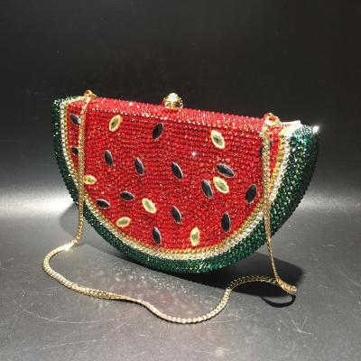 China Fashion shoulder handbag crystal bag full of diamond handmade metal inlaid flat diamond dinner bag clutch for sale