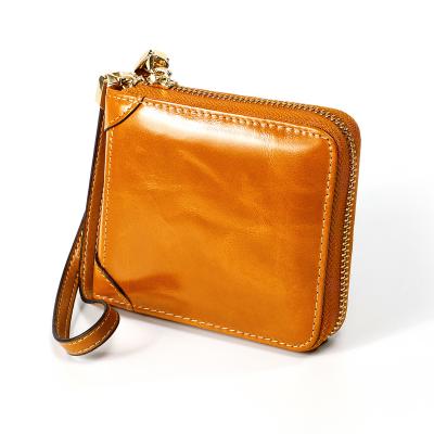 China 2021 New Korean RFID Women Purse With Zipper Around RFID Credit Card Holder Fashion Woman Card Genuine Leather Wallet For Ladies for sale