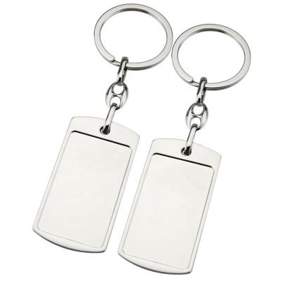 China Creative Metal Pet Charm Mute Key Chain Laser Engraved DIY Car Key Chain Pendant Printing Dog Tag Advertising and Promotional Gifts for sale