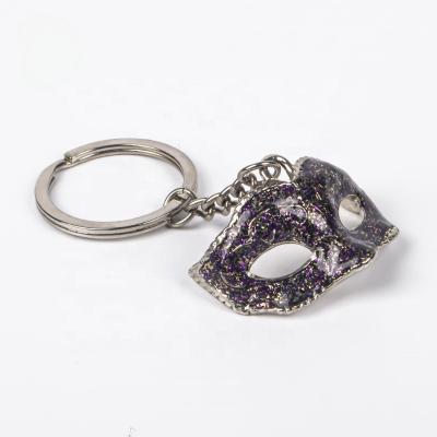 China Custom Literary Metal Key Chain Mask Creative Shape Gift Key Chain Charm Custom for sale