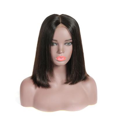 China Handmade Weft 13X6 Virgin Peruvian Hair Short Layered Bob Lace Front Wig For Color Women for sale