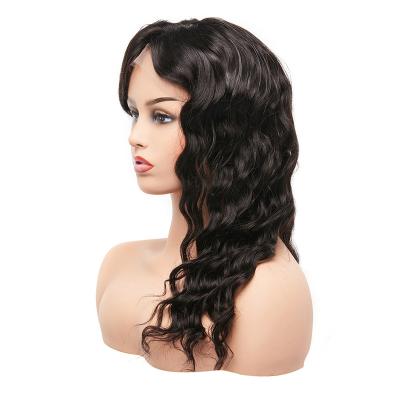 China Loose Wave 210% Density Cuticle Aligned Indian Remy Short Baby Hair Loose Wave Lace Front Wig for sale