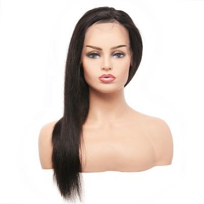 China High Quality Handmade Weft Brazilian 11A Grade Partial Swiss Lace Front Human Hair Wigs 13*4 Brown for sale