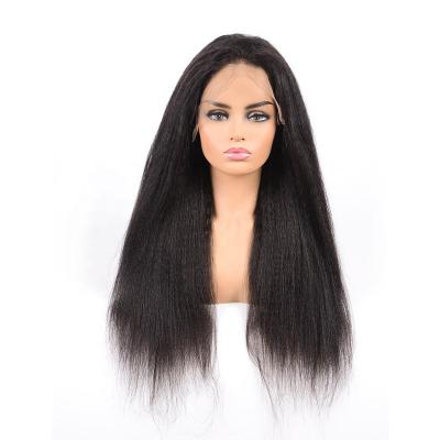 China Wholesale Cheap Unprocessed High Quality 13*4 Yaki Straight Lace Front Wigs For Black Women for sale