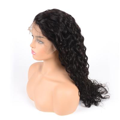 China Bleached Body Wave Knots Raw Unprocessed Remy Indian Temple Hair Water Wave Full Lace Wig With Baby Hair for sale