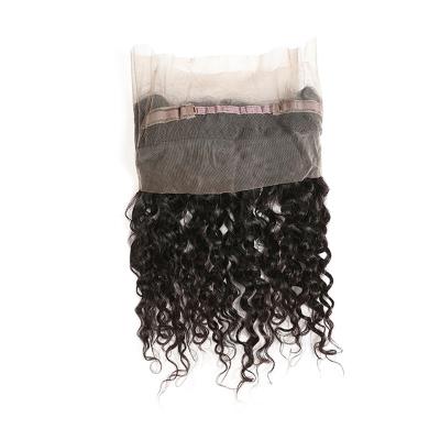 China Silky Straight Wave 180% Density Single Dispenser Raw Unprocessed Cheap Ear To Ear Water Wave Virgin 360 Lace Closure 100% Headband for sale