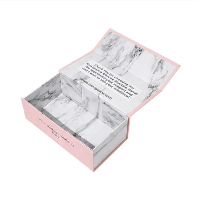 China Recyclable Rose Cardboard Paper Gifts Marble Beauty Instant Nail Polish Wicks Packaging Magnetic Collapsible Box for sale