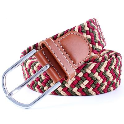 China Hot Selling High Quality Braided Elastic Stretch Belt With High Tensile Stretch Braided Canvas Belt For Men for sale