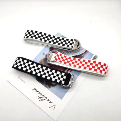 China High End/Fashion/Simple/Cool Custom Printed Polyester Webbing Belt Women Fashion Plaid Design Fabric Belt for sale