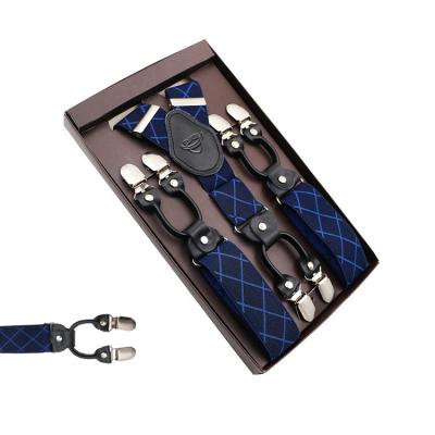 China Adjustable Braces Suspenders Stock Custom Adjustable Elastic Suspender Men's Back Braces Neckerchief Bow Tie Suit 