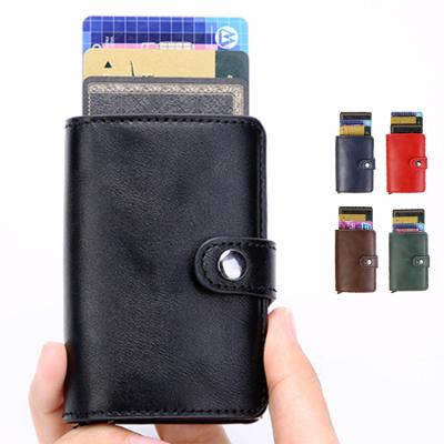 China Fashion RFID Bolcking Business Name Card Holder PU Card Holder Wallet Credit Running Leather Card Case For Men for sale