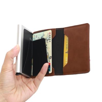 China Stock Luxury Leather Credit Card Holder Wallet PU Card Holder Business Name Card Holder RFID Bolcking for Men and Women for sale