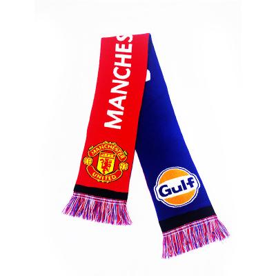 China High Quality Free Sample Factory Direct Custom Logo Knitting Jacquard Delicate Tassel Slogan Basketball Football Fan Scarf Fan Club Scarf for sale