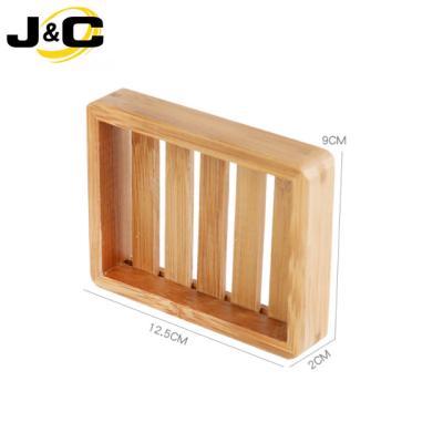 China Sustainable Eco-Friendly Nature Bamboo Wooden Soap Tray Holder Storage Soap Box Container For Bath Shower Bathroom for sale